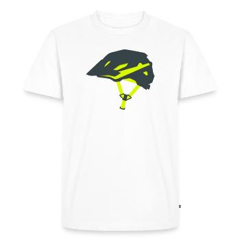 Enduro Bicycle Helmet Graphic - Men's Premium Organic T-Shirt - white - Front - Nico (187cm)