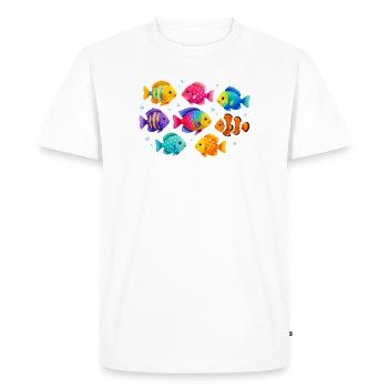 Colorful tropical fish for summer outfits - Men's Premium Organic T-Shirt - white - Front - Nico (187cm)