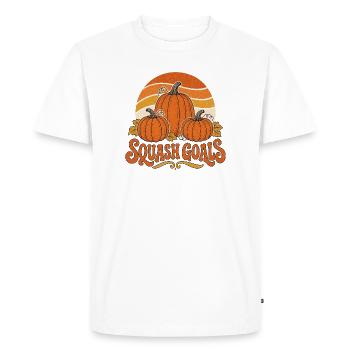 Squash Goals Autumn Pumpkin Trio - Men's Premium Organic T-Shirt - white - Front - Nico (187cm)