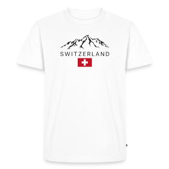 Switzerland Mountain Flag Alps T-Shirt - Men's Premium Organic T-Shirt - white - Front - Nico (187cm)