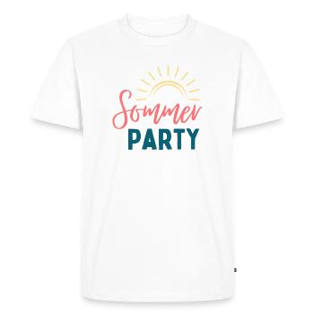 Logo Sunbeam de la fête d’été - T-shirt Premium bio Homme - blanc - Devant - Nico (187cm)