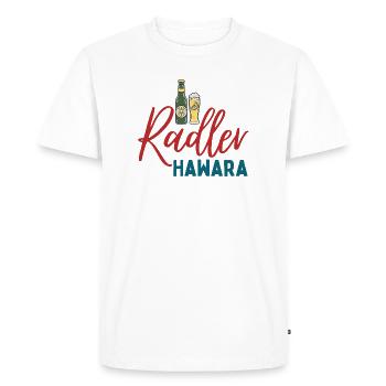 Radler Hawara Logo - Men's Premium Organic T-Shirt - white - Front - Nico (187cm)