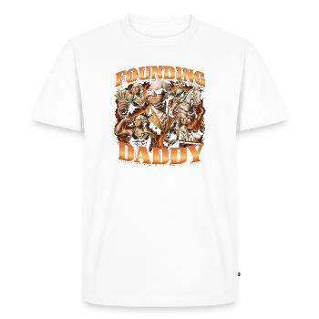 Founding Father George Washington, July 4 - Men's Premium Organic T-Shirt - white - Front - Nico (187cm)