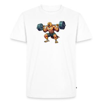 Lifting Eagle: Feathered Strength - Men's Premium Organic T-Shirt - white - Front - Nico (187cm)