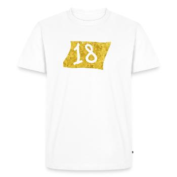 Golden 18 Celebration Design - Men's Premium Organic T-Shirt - white - Front - Nico (187cm)