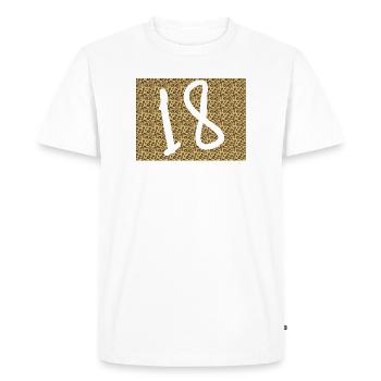 Leopard Pattern with Large Ampersand - Men's Premium Organic T-Shirt - white - Front - Nico (187cm)