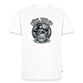 Cooler Affe Auf Eis - Men's Premium Organic T-Shirt - white - Front - Nico (187cm)
