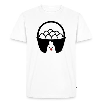 Egg Basket Chicken Icon - Men's Premium Organic T-Shirt - white - Front - Nico (187cm)