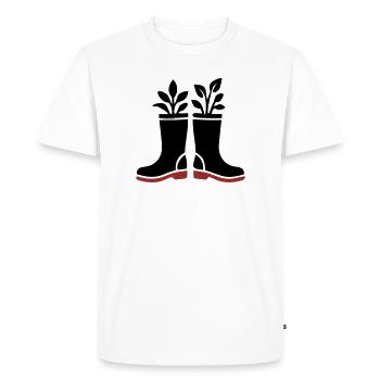 Rubber Boots Plants Icon - Men's Premium Organic T-Shirt - white - Front - Nico (187cm)