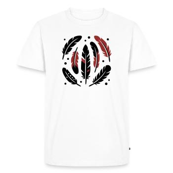 Bird Feathers Circle Logo - Men's Premium Organic T-Shirt - white - Front - Nico (187cm)