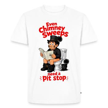 Pit stop chimney brush - Men's Premium Organic T-Shirt - white - Front - Nico (187cm)