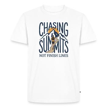 Trail Running - Chasing Summints Not Finish Lines - Men's Premium Organic T-Shirt - white - Front - Nico (187cm)