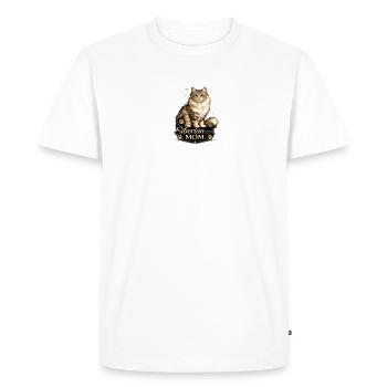 Siberian Mom Cat Print - Men's Premium Organic T-Shirt - white - Front - Nico (187cm)