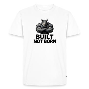 Rhino Construit, pas Né - T-shirt Premium bio Homme - blanc - Devant - Nico (187cm)