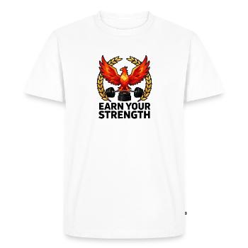 Emblème Phoenix Charges - T-shirt Premium bio Homme - blanc - Devant - Nico (187cm)