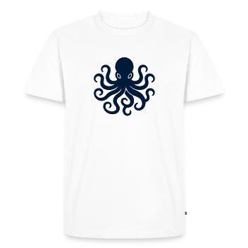 Chemise minimaliste Octopus Ocean - T-shirt Premium bio Homme - blanc - Devant - Nico (187cm)