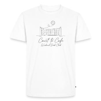 Pickleball Line Art Shirt – Minimalist Court-to-Ca - Men's Premium Organic T-Shirt - white - Front - Nico (187cm)