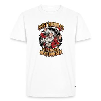 Le Père Noël du Heavy Metal - T-shirt Premium bio Homme - blanc - Devant - Nico (187cm)