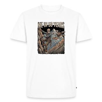 Hommes qui grimpent dans le futur - T-shirt Premium bio Homme - blanc - Devant - Nico (187cm)