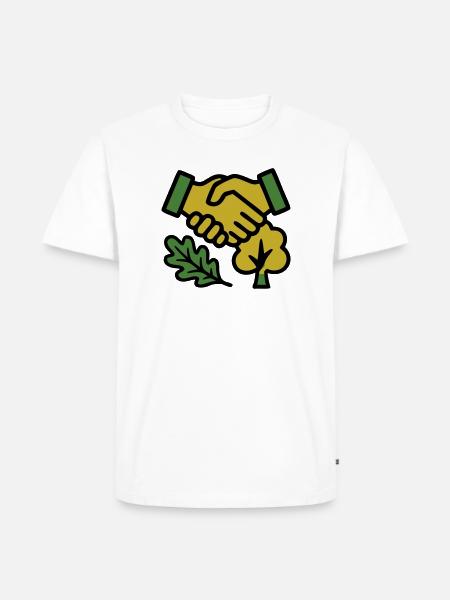 Handshake Nature Forest Logo - Men's Premium Organic T-Shirt - white