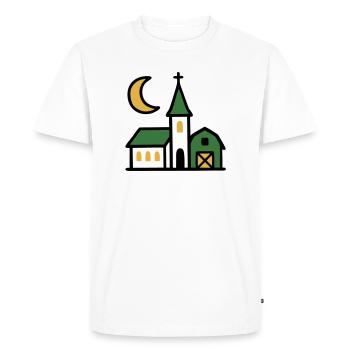 Œuvres d’art de la lune de l’église du village - T-shirt Premium bio Homme - blanc - Devant - Nico (187cm)
