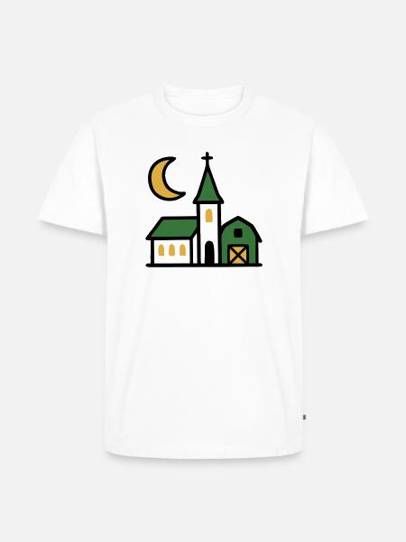 Village Church Moon Artwork - Men's Premium Organic T-Shirt - white