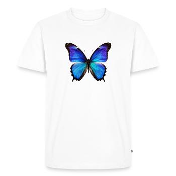 Empreinte aile du Monarque Azur - T-shirt Premium bio Homme - blanc - Devant - Nico (187cm)