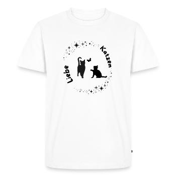 Moon Magic Cat Love - Men's Premium Organic T-Shirt - white - Front - Nico (187cm)