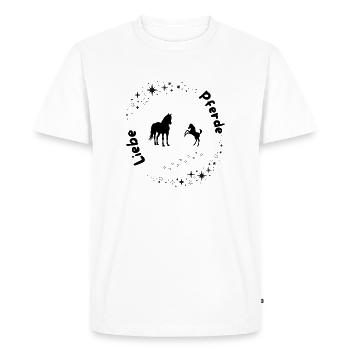 Star Circle Horse Love - Men's Premium Organic T-Shirt - white - Front - Nico (187cm)