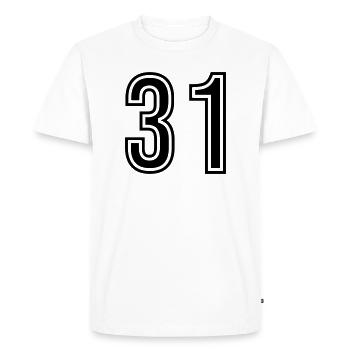 Symbole du chiffre 31 - T-shirt Premium bio Homme - blanc - Devant - Nico (187cm)