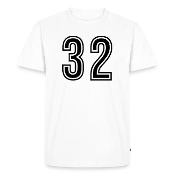 32 Number Symbol - Men's Premium Organic T-Shirt - white - Front - Nico (187cm)