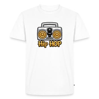 Hip Hop Boombox Gold - 3D Oldschool gonflé - T-shirt Premium bio Homme - blanc - Devant - Nico (187cm)