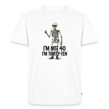 Je n’ai pas 40 ans, c’est mon 30e anniversaire - T-shirt Premium bio Homme - blanc - Devant - Nico (187cm)