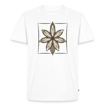 Motif d’étoiles florales aux tons terreux - T-shirt Premium bio Homme - blanc - Devant - Nico (187cm)