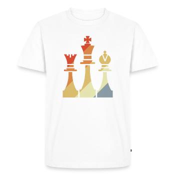 Vintage Chess Pieces Sketch - Men's Premium Organic T-Shirt - white - Front - Nico (187cm)
