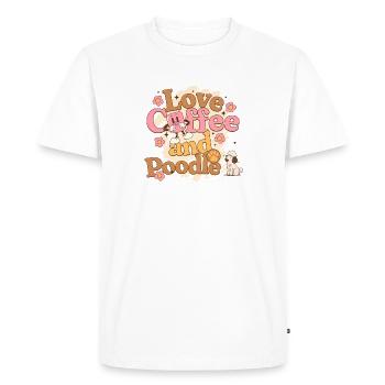 Love coffee and Poodle - Amour Café et Caniche - Men's Premium Organic T-Shirt - white - Front - Nico (187cm)