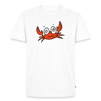 Red crab cartoon with big eyes - Men's Premium Organic T-Shirt - white - Front - Nico (187cm)