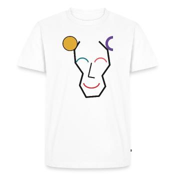 Cheerful Colorful Geometric Face - Men's Premium Organic T-Shirt - white - Front - Nico (187cm)