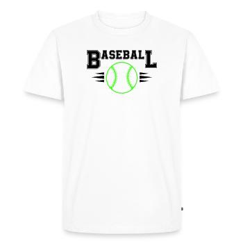 Balle de baseball néon avec points illuminés - T-shirt Premium bio Homme - blanc - Devant - Nico (187cm)