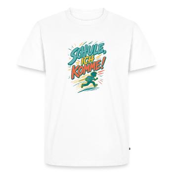 L’école, je reviens à l’école 2026 - T-shirt Premium bio Homme - blanc - Devant - Nico (187cm)
