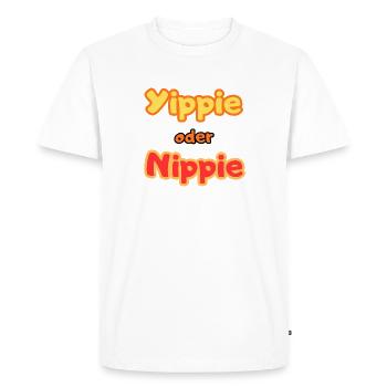 Yippie ou Nippie - T-shirt Premium bio Homme - blanc - Devant - Nico (187cm)
