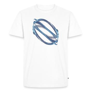 Eisorbit – Strange Attractor - Men's Premium Organic T-Shirt - white - Front - Nico (187cm)