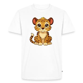 Cute Baby Cheetah - Men's Premium Organic T-Shirt - white - Front - Nico (187cm)