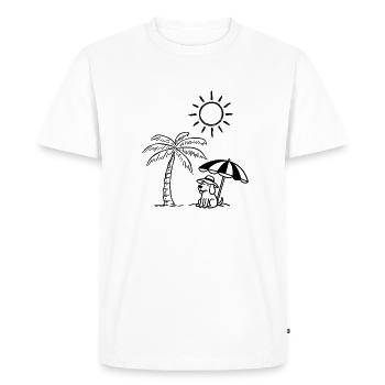 Drôle de design de chien sur la plage - T-shirt Premium bio Homme - blanc - Devant - Nico (187cm)