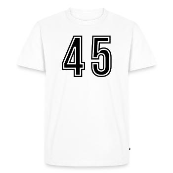 45 Number symbol - Men's Premium Organic T-Shirt - white - Front - Nico (187cm)