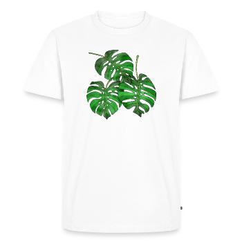 feuilles - T-shirt Premium bio Homme - blanc - Devant - Nico (187cm)