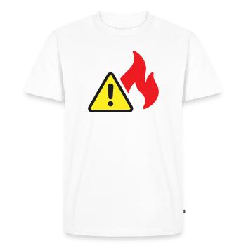 Icône solide d’alerte incendie Symbole de sécurité de flamme - T-shirt Premium bio Homme - blanc - Devant - Nico (187cm)
