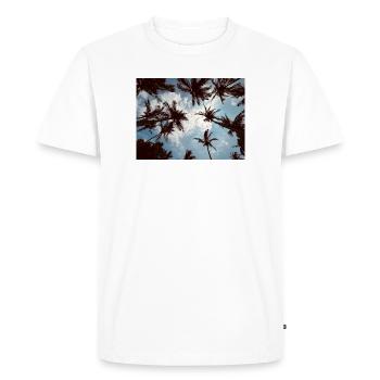 Tropical palm perspective - Men's Premium Organic T-Shirt - white - Front - Nico (187cm)
