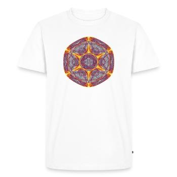 Roue Solaire du Chaos – Géométrie Fractale - T-shirt Premium bio Homme - blanc - Devant - Nico (187cm)