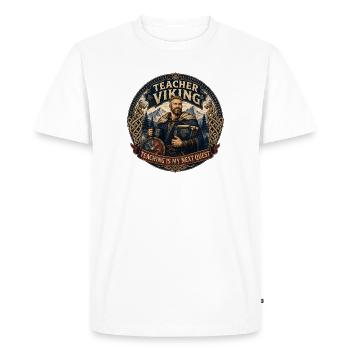 Planificateur de cours Teacher Viking - T-shirt Premium bio Homme - blanc - Devant - Nico (187cm)